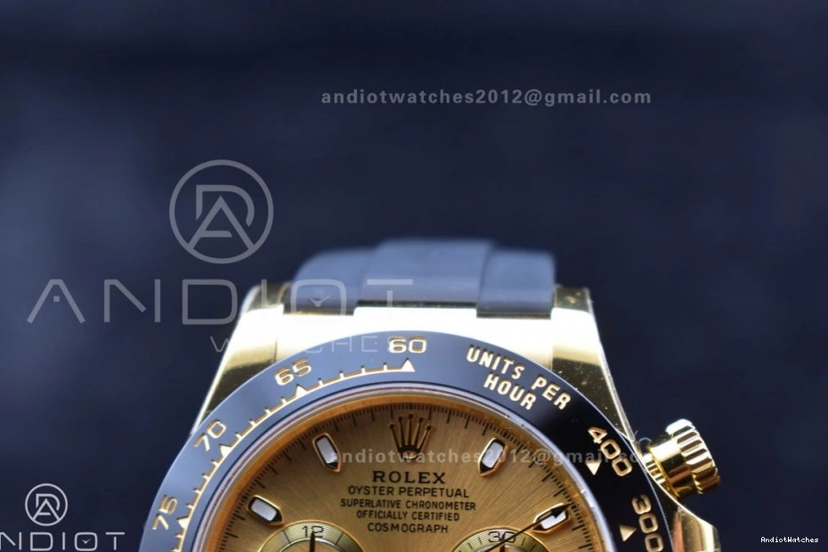 Strap SA Daytona Best Reliable YG Edition BTF on Dial Lume 1:1 116518 Rubber 764 Oysterflex 0314